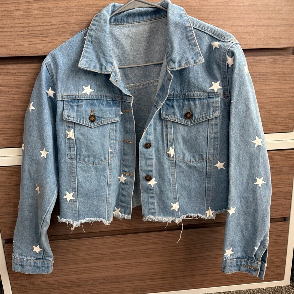 Star Patterned Denim Jacket